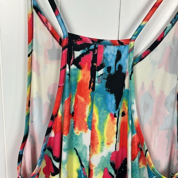 Racerback Womens Jumpsuit Red Blue Slip Straps  Bucket Pockets Fun  No Size Tag - Picture 8 of 13